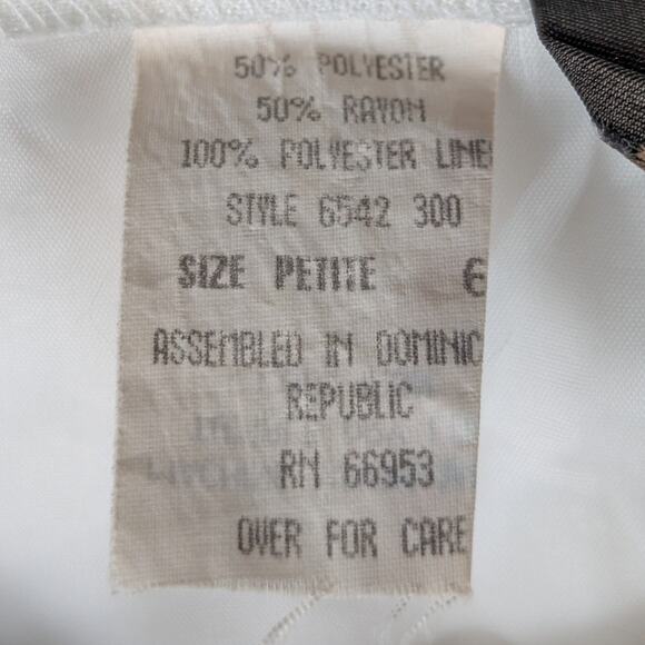 Petite Haberdashery 6P White Rayon Midi Skirt Pockets Elastic Waist Vintage - Picture 5 of 5